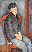 Amedeo Modigliani Young Seated Boy with Cap (mk39) painting